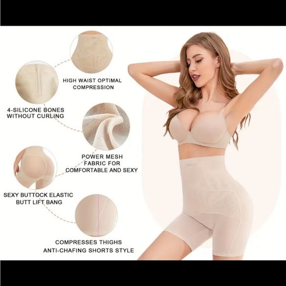 Women's High Waist Shapewear Shorts Tummy Control Compression Slimming - Picture 6 of 7